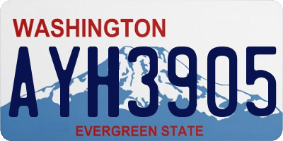 WA license plate AYH3905