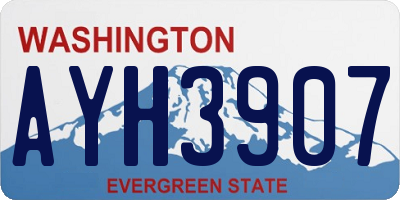 WA license plate AYH3907