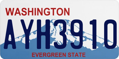 WA license plate AYH3910