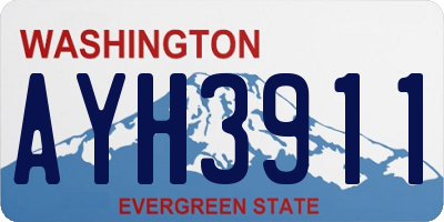WA license plate AYH3911