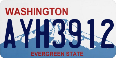 WA license plate AYH3912