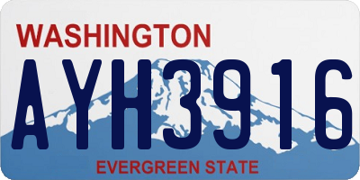 WA license plate AYH3916