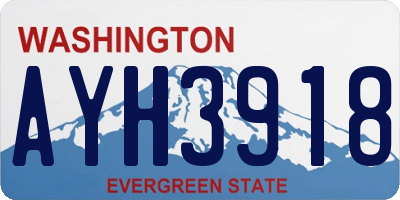 WA license plate AYH3918