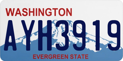 WA license plate AYH3919