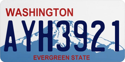 WA license plate AYH3921