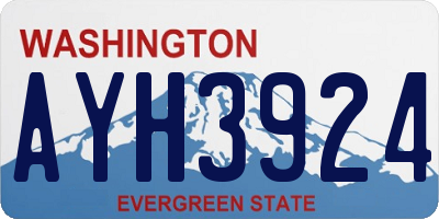 WA license plate AYH3924