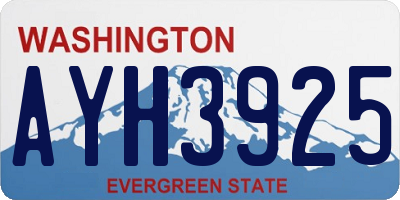 WA license plate AYH3925