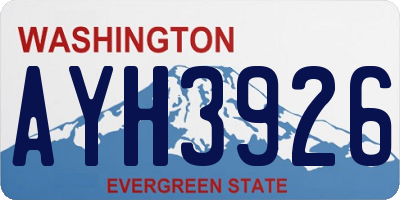 WA license plate AYH3926