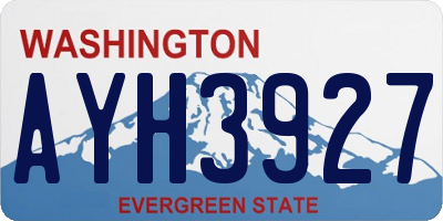 WA license plate AYH3927