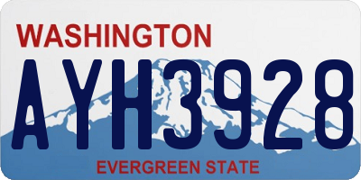 WA license plate AYH3928