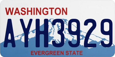WA license plate AYH3929