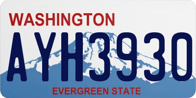 WA license plate AYH3930