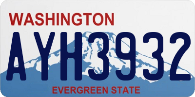 WA license plate AYH3932