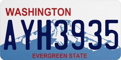 WA license plate AYH3935