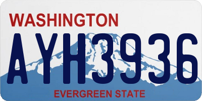 WA license plate AYH3936
