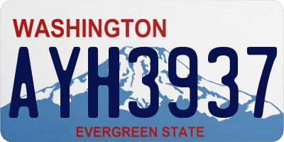 WA license plate AYH3937