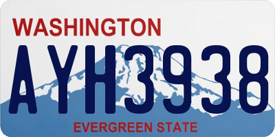 WA license plate AYH3938
