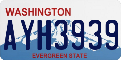 WA license plate AYH3939