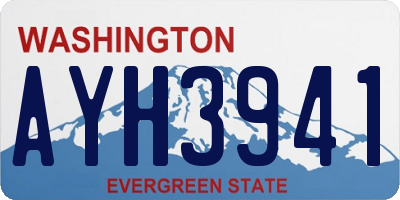 WA license plate AYH3941