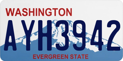 WA license plate AYH3942
