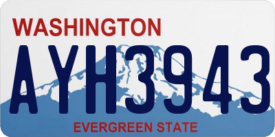 WA license plate AYH3943