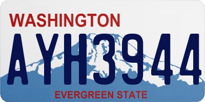 WA license plate AYH3944