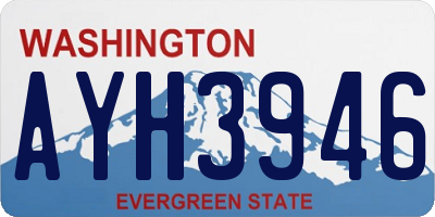 WA license plate AYH3946