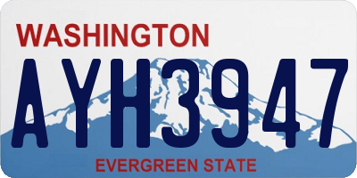 WA license plate AYH3947