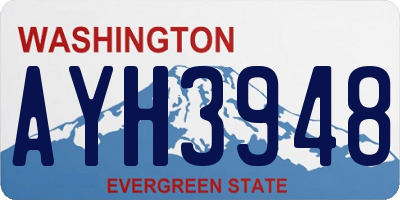 WA license plate AYH3948