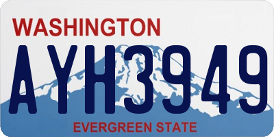 WA license plate AYH3949