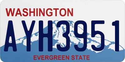 WA license plate AYH3951