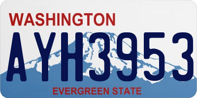 WA license plate AYH3953