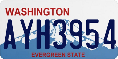 WA license plate AYH3954