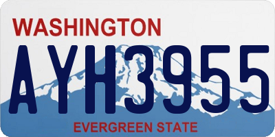 WA license plate AYH3955