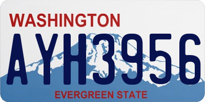 WA license plate AYH3956