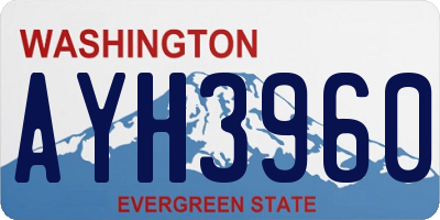 WA license plate AYH3960
