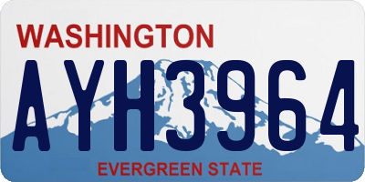 WA license plate AYH3964