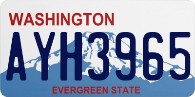 WA license plate AYH3965