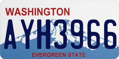 WA license plate AYH3966
