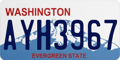 WA license plate AYH3967