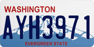 WA license plate AYH3971
