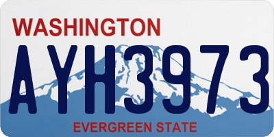 WA license plate AYH3973