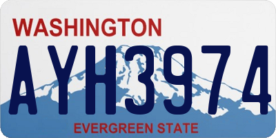 WA license plate AYH3974