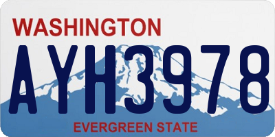 WA license plate AYH3978