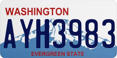 WA license plate AYH3983