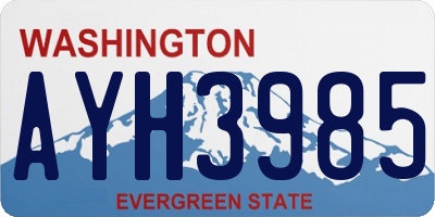 WA license plate AYH3985