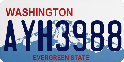 WA license plate AYH3988