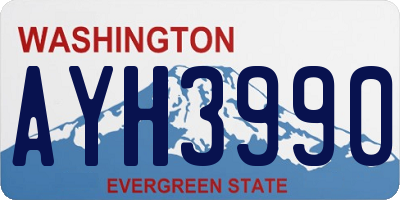 WA license plate AYH3990
