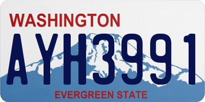 WA license plate AYH3991