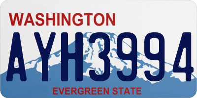 WA license plate AYH3994